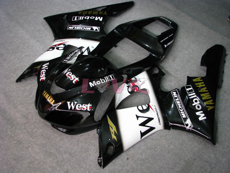 West - White Black Fairings and Bodywork For 1998-1999 YZF-R1 #LF7073