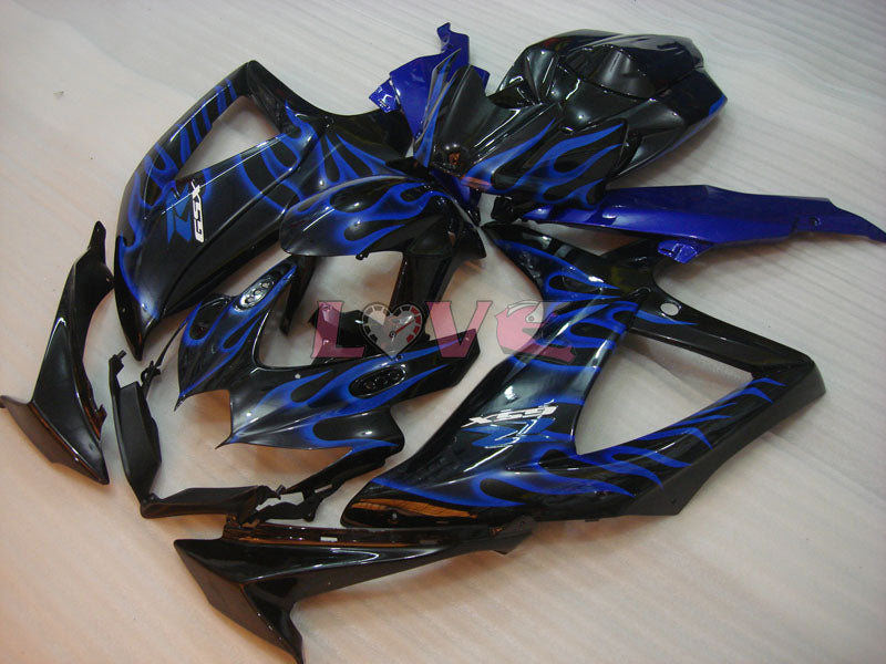 Flame - Blue Black Fairings and Bodywork For 2008-2010 GSX-R600 #LF6225