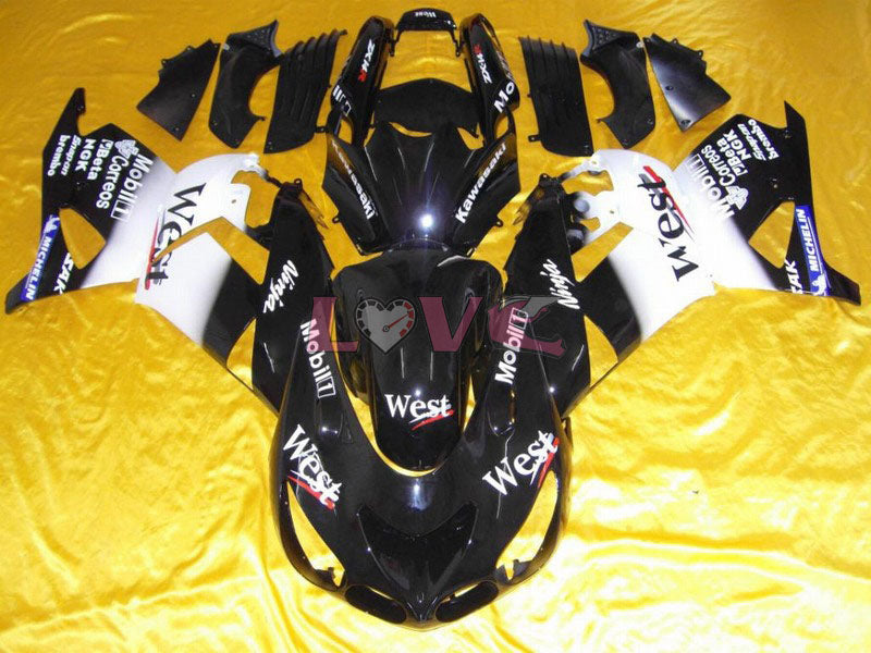 West - White Black Fairings and Bodywork For 2006-2011 NINJA ZX-14R #LF5837