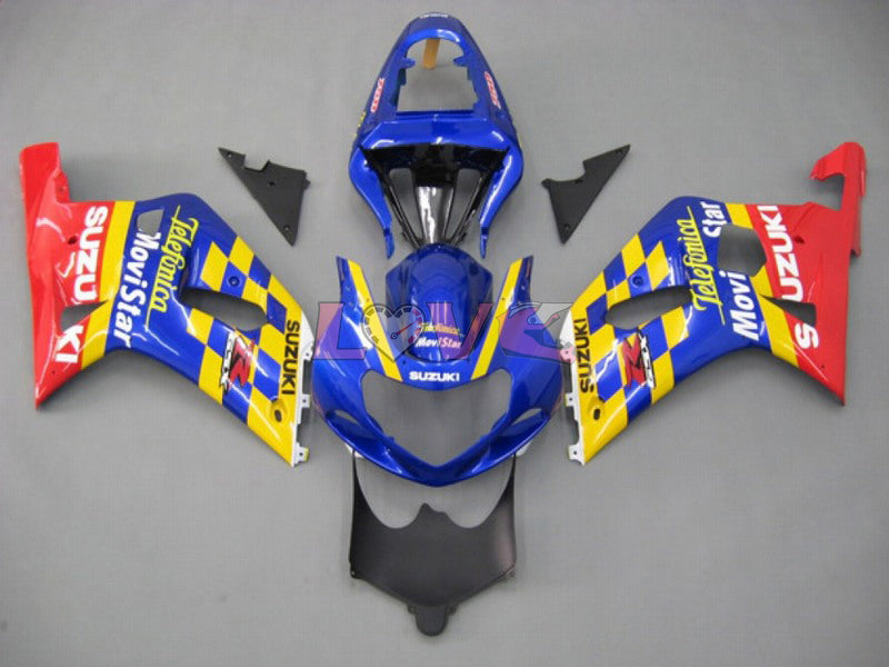 Movistar - Yellow Blue Fairings and Bodywork For 2000-2003 GSX-R750 #LF6763