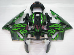 Flame - Green Black Fairings and Bodywork For 2003-2004 CBR600RR #LF4458