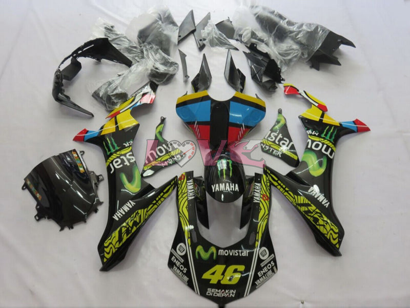 Movistar - Yellow Black Fairings and Bodywork For 2015-2019 YZF-R1 #LF7827