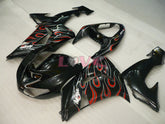 Flame - White Black Fairings and Bodywork For 2006-2007 NINJA ZX-10R #LF6258