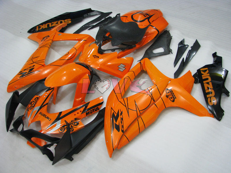 MOTUL - Orange Black Fairings and Bodywork For 2008-2010 GSX-R750 #LF3939