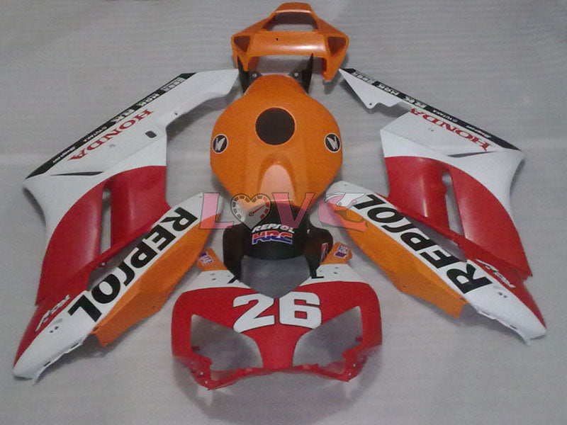 Repsol - Orange White Matte Fairings and Bodywork For 2004-2005 CBR1000RR #LF4404