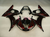 Flame - Red Black Fairings and Bodywork For 2003-2004 YZF-R6 #LF3533