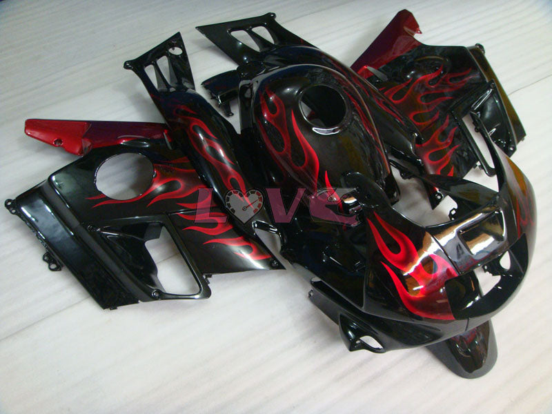 Flame - Red Black Fairings and Bodywork For 1991-1994 CBR600F2 #LF4541