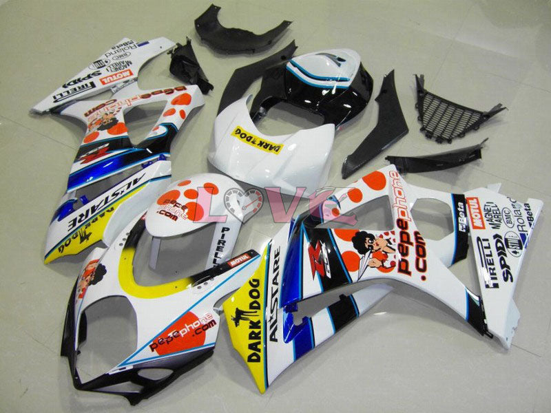 Dark Dog MOTUL - White Black Fairings and Bodywork For 2007-2008 GSX-R1000 #LF5777