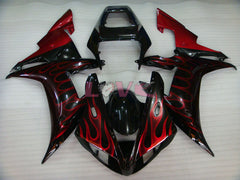 Flame - Red Black Fairings and Bodywork For 2002-2003 YZF-R1 #LF3594