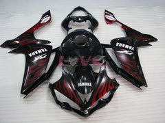 Flame - Red Black Fairings and Bodywork For 2007-2008 YZF-R1 #LF6970