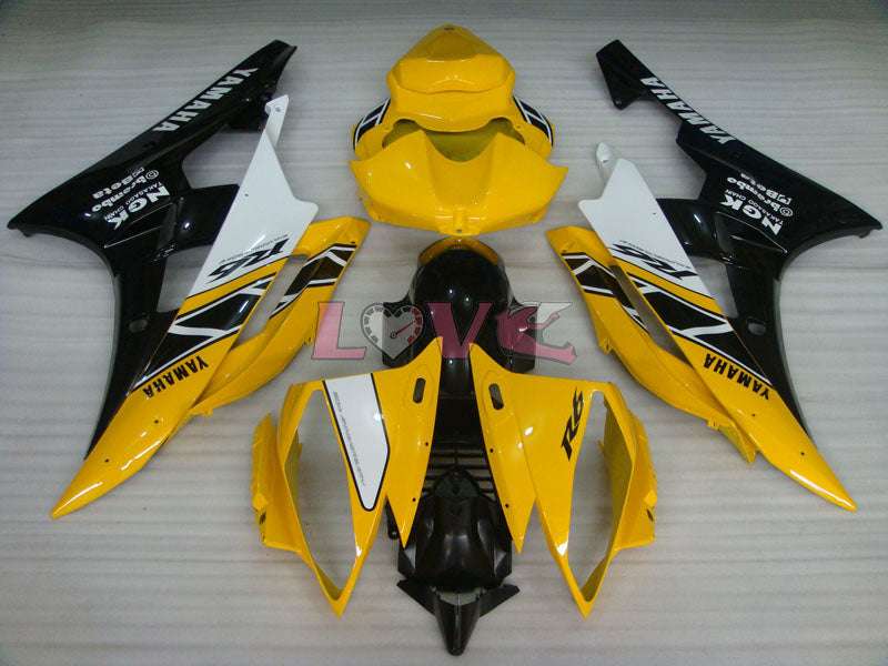 MOTUL - Yellow Black Fairings and Bodywork For 2006-2007 YZF-R6 #LF3439