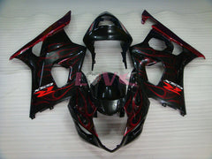 Flame - Red Black Fairings and Bodywork For 2003-2004 GSX-R1000 #LF6029