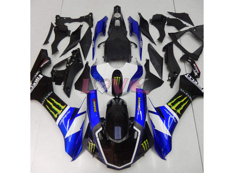 Monster - Blue White Black Fairings and Bodywork For 2015-2019 YZF-R1 #LF7811
