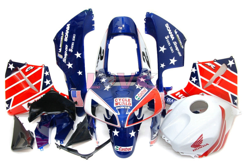 Castrol - Red Blue Fairings and Bodywork For 2005-2006 CBR600RR #LF7587