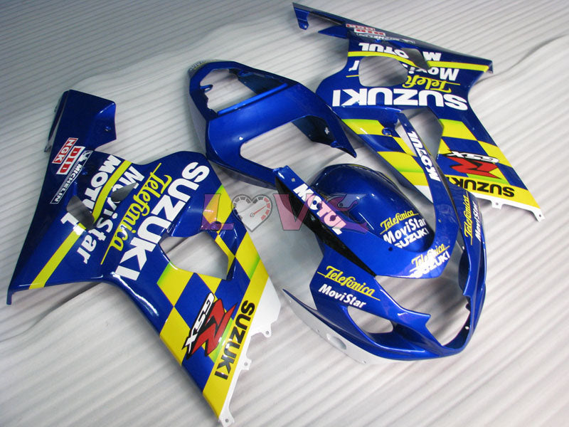 Movistar - Yellow Blue Fairings and Bodywork For 2004-2005 GSX-R750 #LF6672