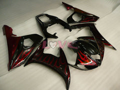 Flame - Red Black Fairings and Bodywork For 2005 YZF-R6 #LF3489
