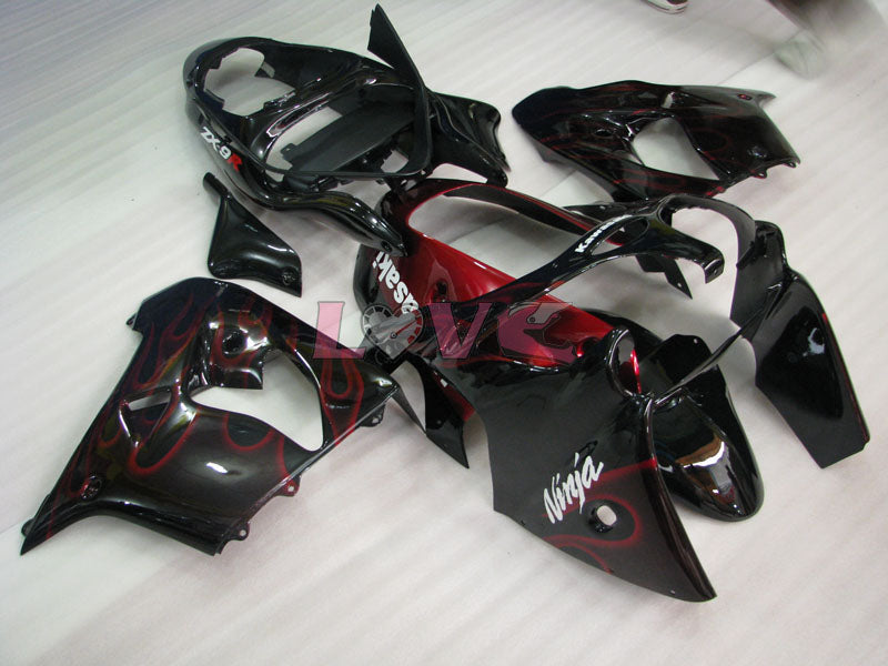 Flame - Red Black Fairings and Bodywork For 2000-2001 NINJA ZX-9R #LF4920
