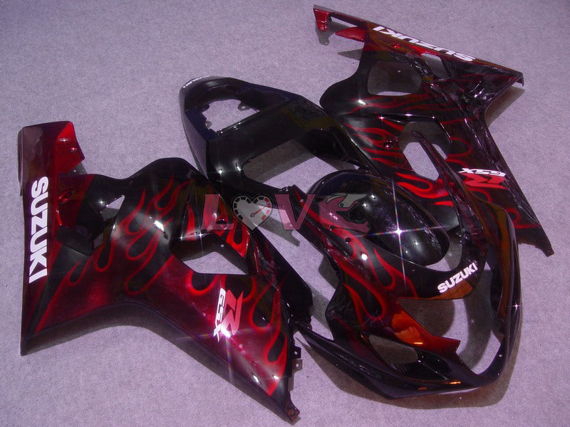 Flame - Red Black Fairings and Bodywork For 2004-2005 GSX-R600 #LF6654