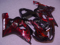 Flame - Red Black Fairings and Bodywork For 2004-2005 GSX-R600 #LF6654