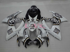 Lucky Strike - White Black Fairings and Bodywork For 2006-2007 GSX-R750 #LF6530