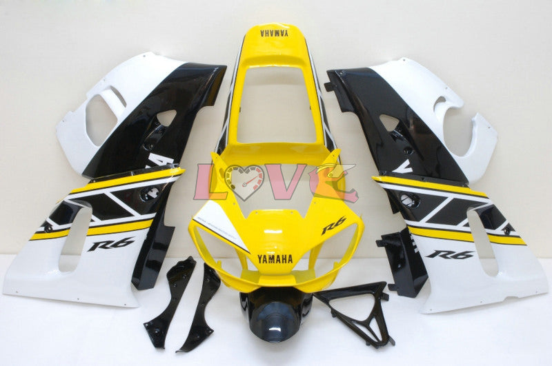 Factory Style - Yellow White Fairings and Bodywork For 1998-2002 YZF-R6 #LF6833
