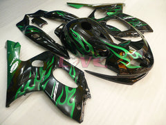 Flame - Green Black Fairings and Bodywork For 1997-2007 YZF600R #LF7935