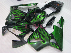 Flame - Green Black Fairings and Bodywork For 2003-2004 CBR600RR #LF4458