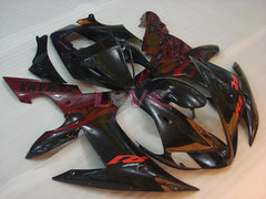 Flame - Red Black Fairings and Bodywork For 2002-2003 YZF-R1 #LF7035