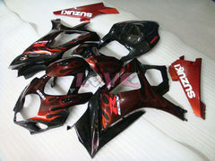 Flame - Red Black Fairings and Bodywork For 2007-2008 GSX-R1000 #LF5765