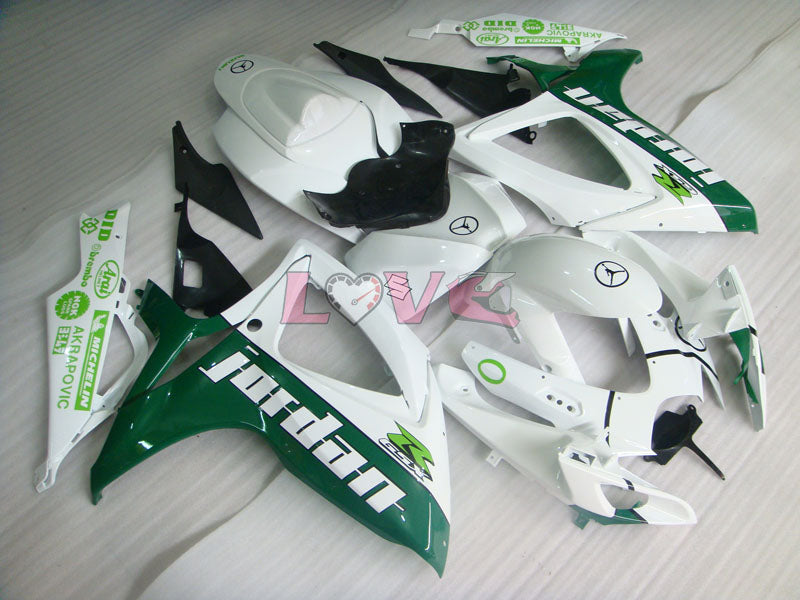 Jordan - Green White Fairings and Bodywork For 2006-2007 GSX-R600 #LF6349
