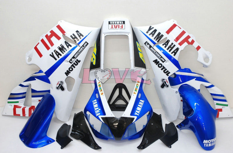 FIAT MICHELIN MOTUL - Blue White Fairings and Bodywork For 1998-1999 YZF-R1 #LF7092