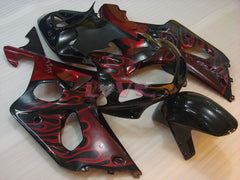 Flame - Red Black Fairings and Bodywork For 2001-2003 GSX-R600 #LF6783