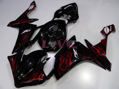 Flame - Red Black Fairings and Bodywork For 2007-2008 YZF-R1 #LF3662