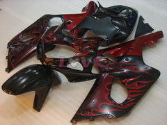 Flame - Red Black Fairings and Bodywork For 2000-2002 GSX-R1000 #LF6125