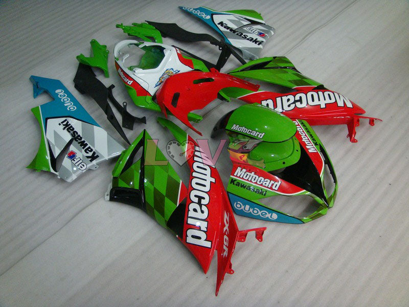 Motocard - Red Green Fairings and Bodywork For 2009-2012 NINJA ZX-6R #LF5872