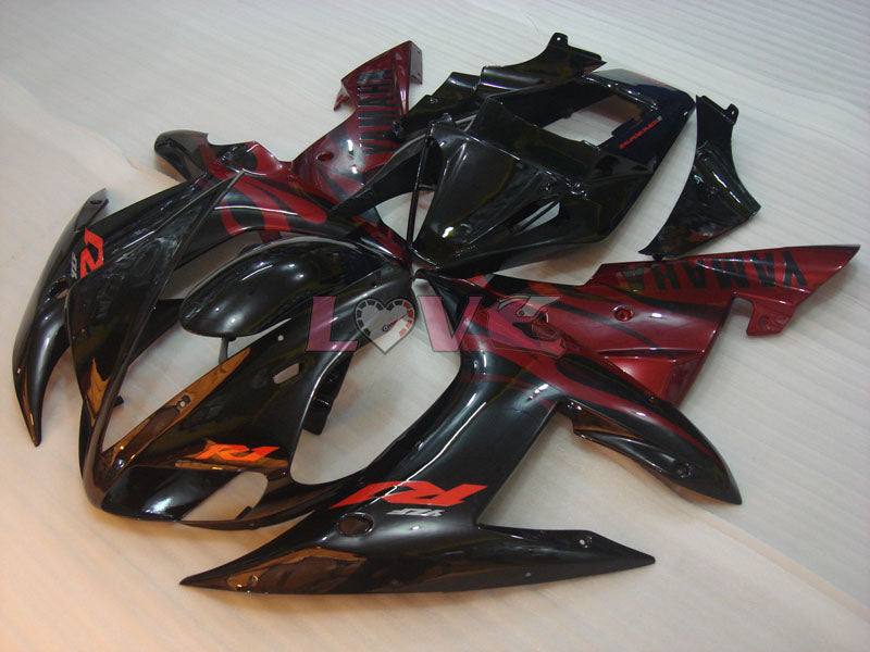 Flame - Red Black Fairings and Bodywork For 2002-2003 YZF-R1 #LF7035