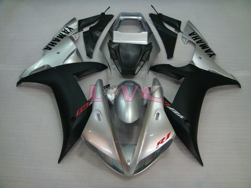 Factory Style - Black Silver Matte Fairings and Bodywork For 2002-2003 YZF-R1 #LF3590