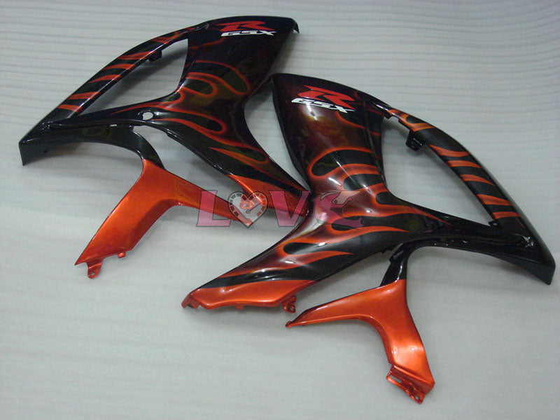 Flame - Orange Black Fairings and Bodywork For 2006-2007 GSX-R750 #LF6548