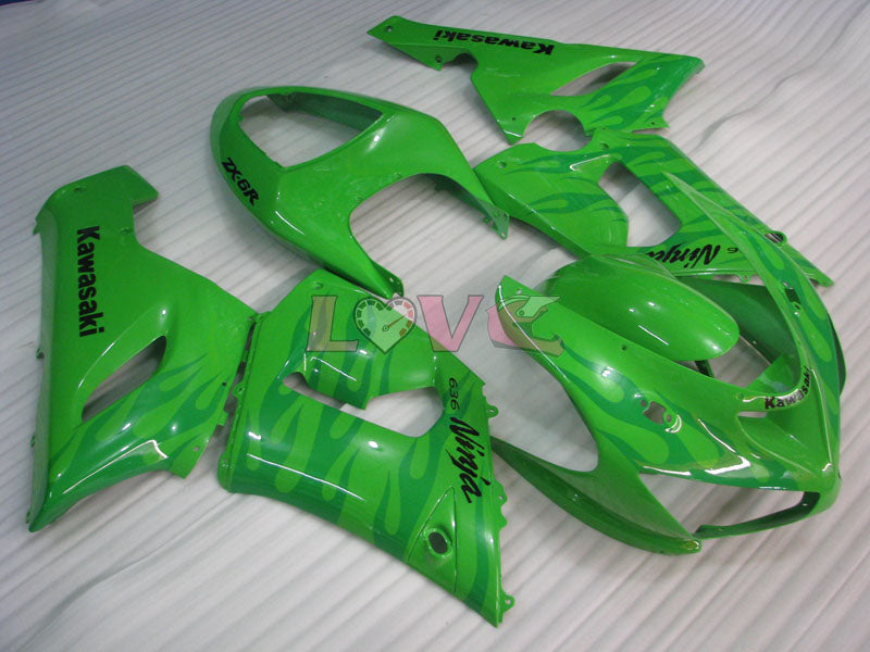 Flame - Green Fairings and Bodywork For 2005-2006 NINJA ZX-6R #LF5993