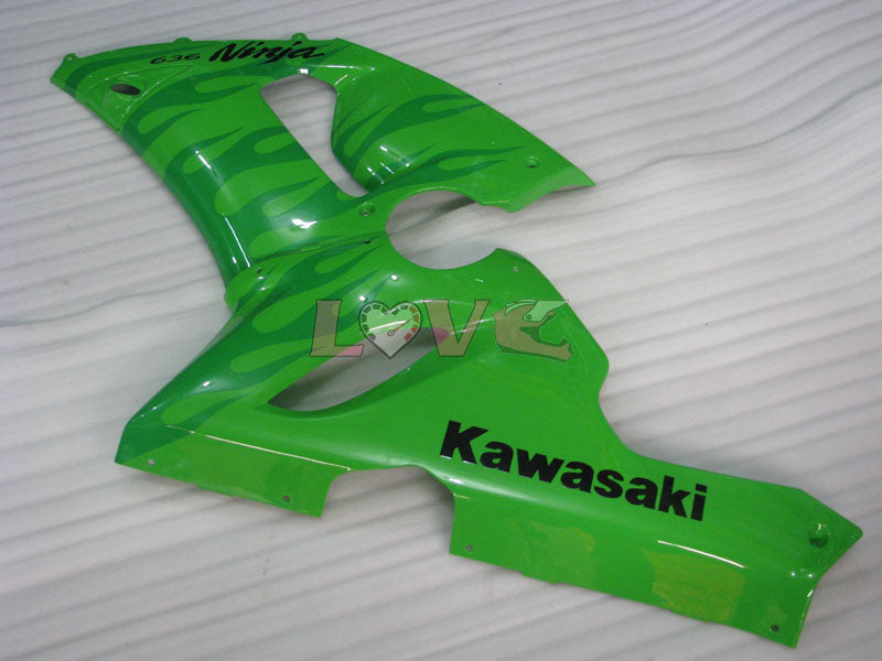 Flame - Green Fairings and Bodywork For 2005-2006 NINJA ZX-6R #LF5993