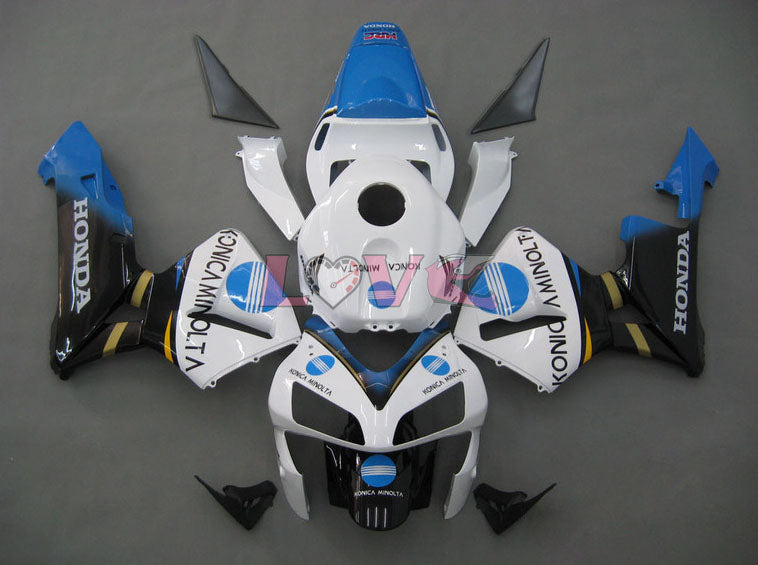 Konica Minolta - White Black Fairings and Bodywork For 2003-2004 CBR600RR #LF5394