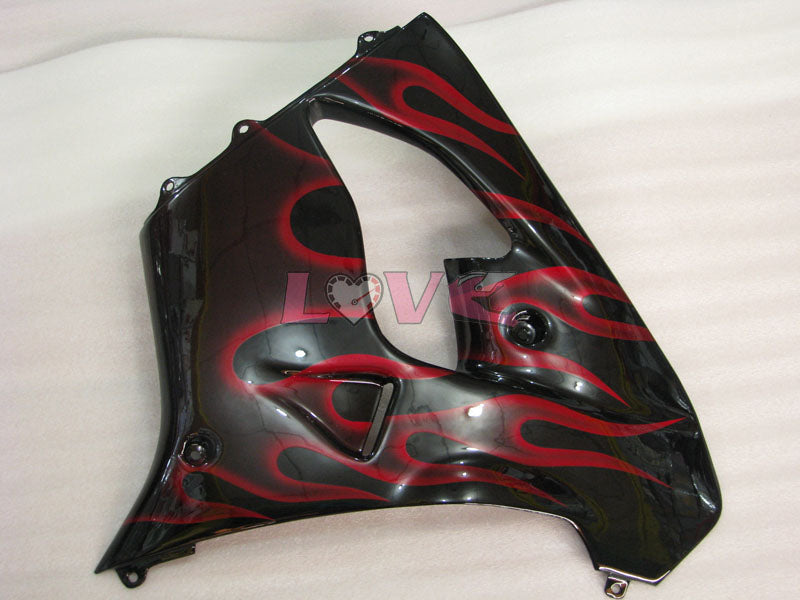 Flame - Red Black Fairings and Bodywork For 2000-2001 NINJA ZX-9R #LF4920