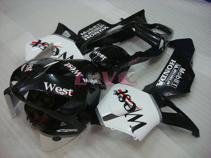 West - White Black Fairings and Bodywork For 2003-2004 CBR600RR #LF5362