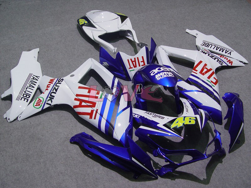 FIAT - Blue White Fairings and Bodywork For 2008-2010 GSX-R600 #LF6235