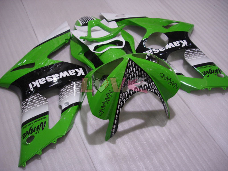Nakano - Green Black Fairings and Bodywork For 2003-2004 NINJA ZX-6R #LF3314