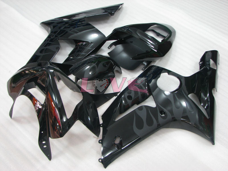 Flame - Black Fairings and Bodywork For 2003-2004 NINJA ZX-6R #LF3322