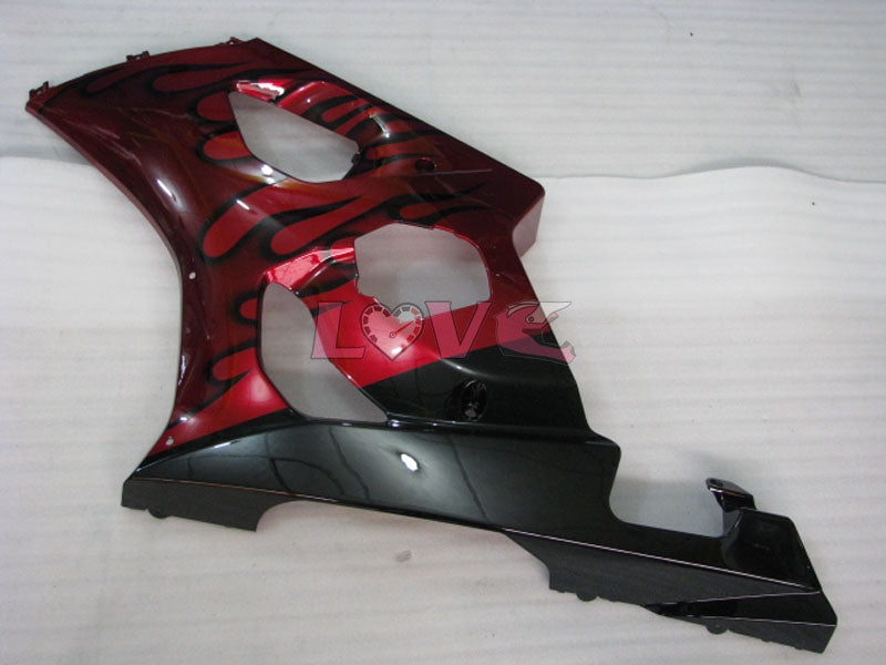 Flame - Red Black Fairings and Bodywork For 2003-2004 GSX-R1000 #LF6026