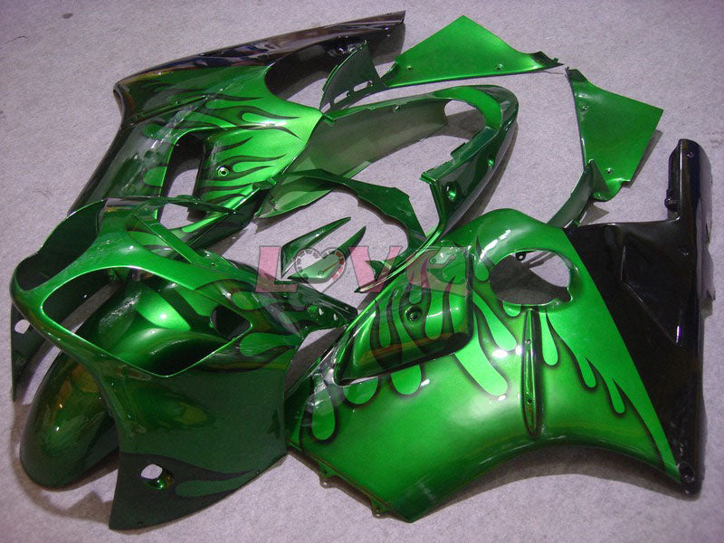 Flame - Green Black Fairings and Bodywork For 2000-2001 NINJA ZX-12R #LF4879