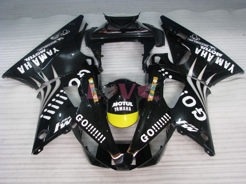 GO!!!!!!! MOTUL - Black Fairings and Bodywork For 2000-2001 YZF-R1 #LF7059