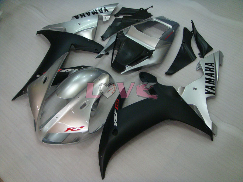 Factory Style - Black Silver Matte Fairings and Bodywork For 2002-2003 YZF-R1 #LF3590